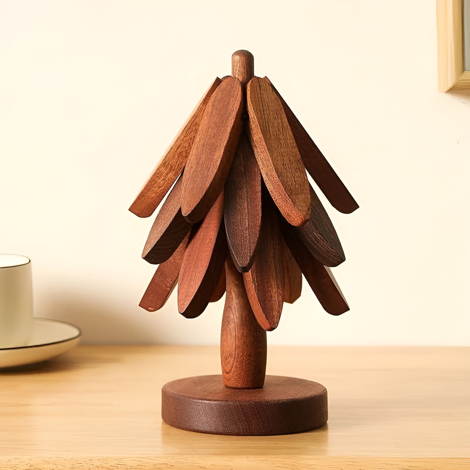 Weihnachtsbaum-Untersetzer zum Ausklappen – Dekorativ & Praktisch | Ideal für Getränke & Festtage - 3 Untersetzer