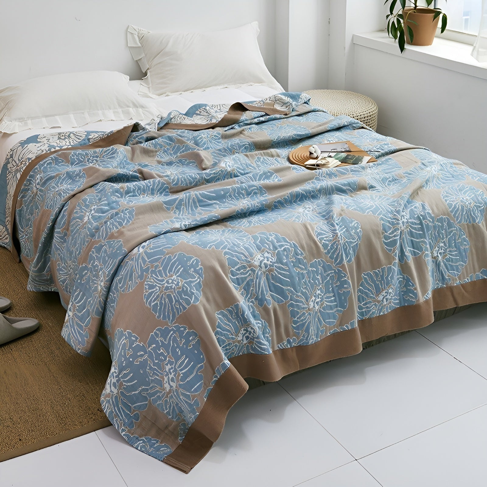 Japanische Kuscheldecke – Weiche Sofadecke für Gemütliche Wohnmomente - Decke