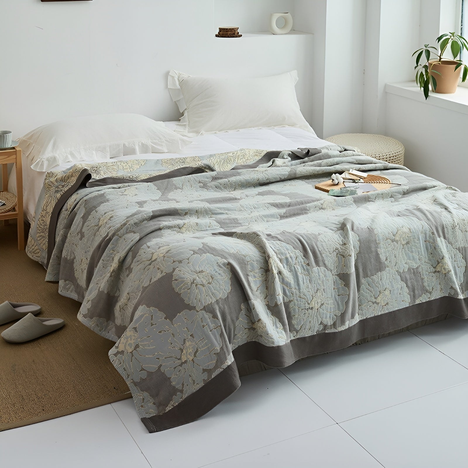 Japanische Kuscheldecke – Weiche Sofadecke für Gemütliche Wohnmomente - Decke