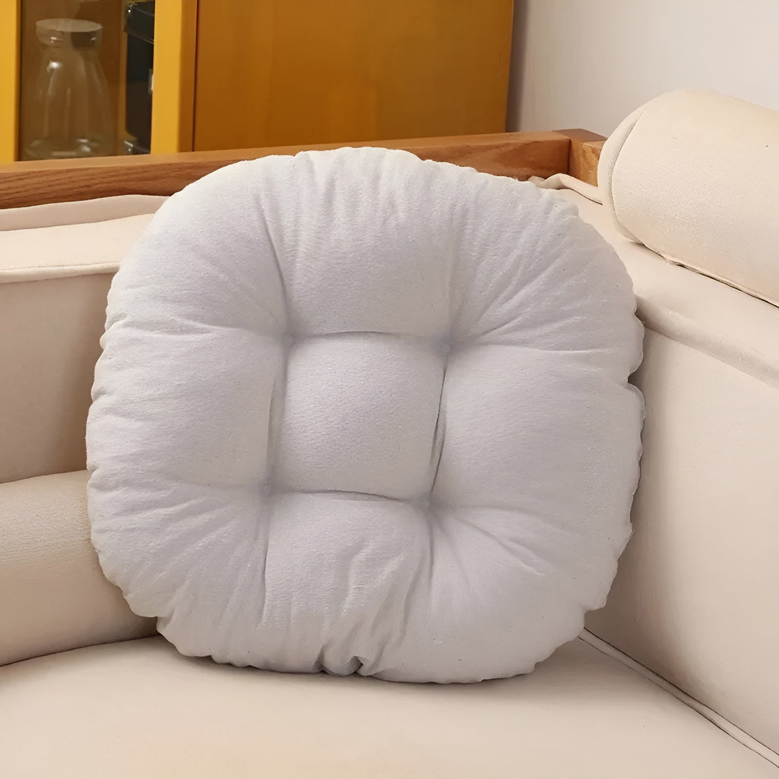 Japanisches Bodenkissen mit Extra-Dicker Polsterung – Futon Sitzkissen für Wohnzimmer & Meditation - 42x42x5cm