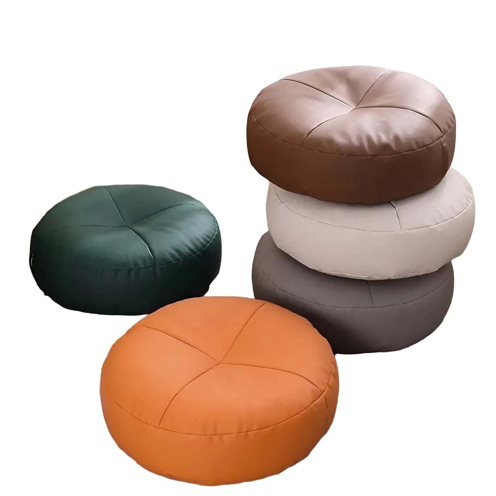 Japanisches Nappa-Leder Sitzkissen Rund – Stilvolles Sitzkissen für Wohnzimmer & Lounge - Sitzkissen