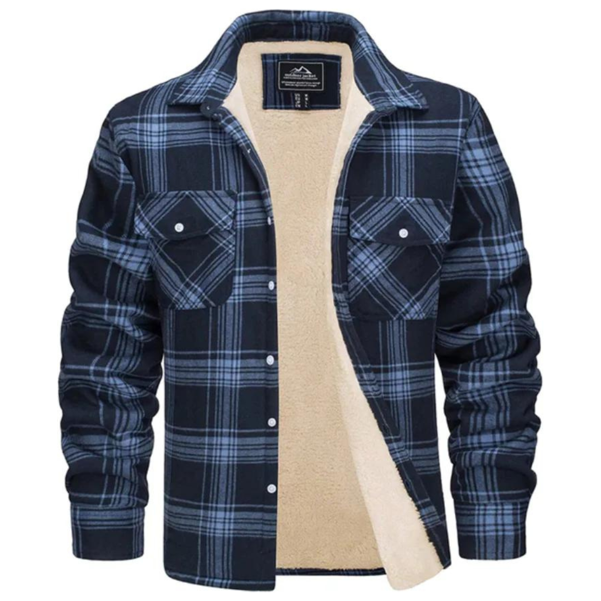 Jasper Jacket - Casual Fleece Checked Jacket for Men - Marineblau / S - Wohnzubehör