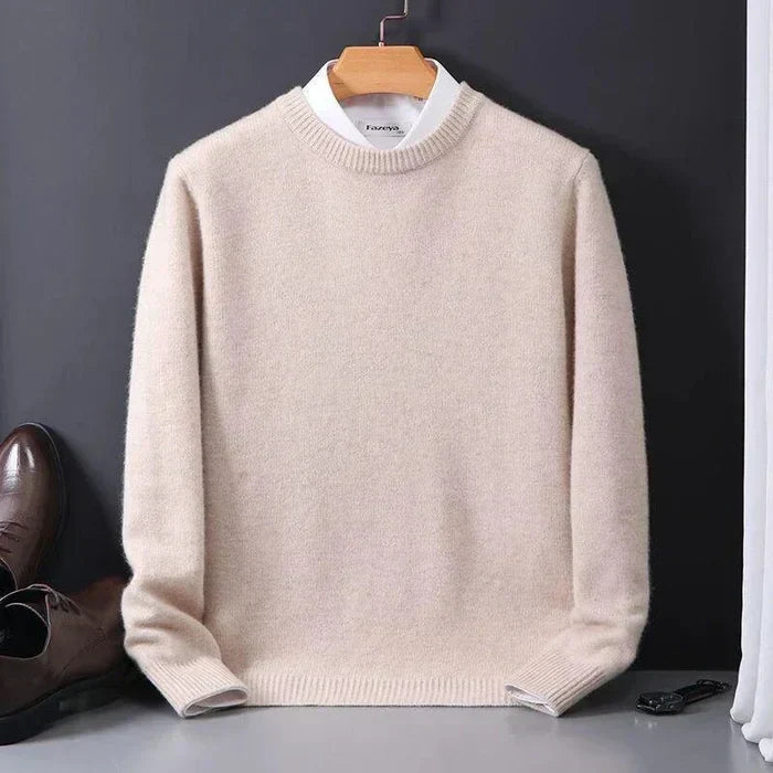 Oversized Pullover aus Kaschmirmischung in Khaki, Ganzkörperansicht