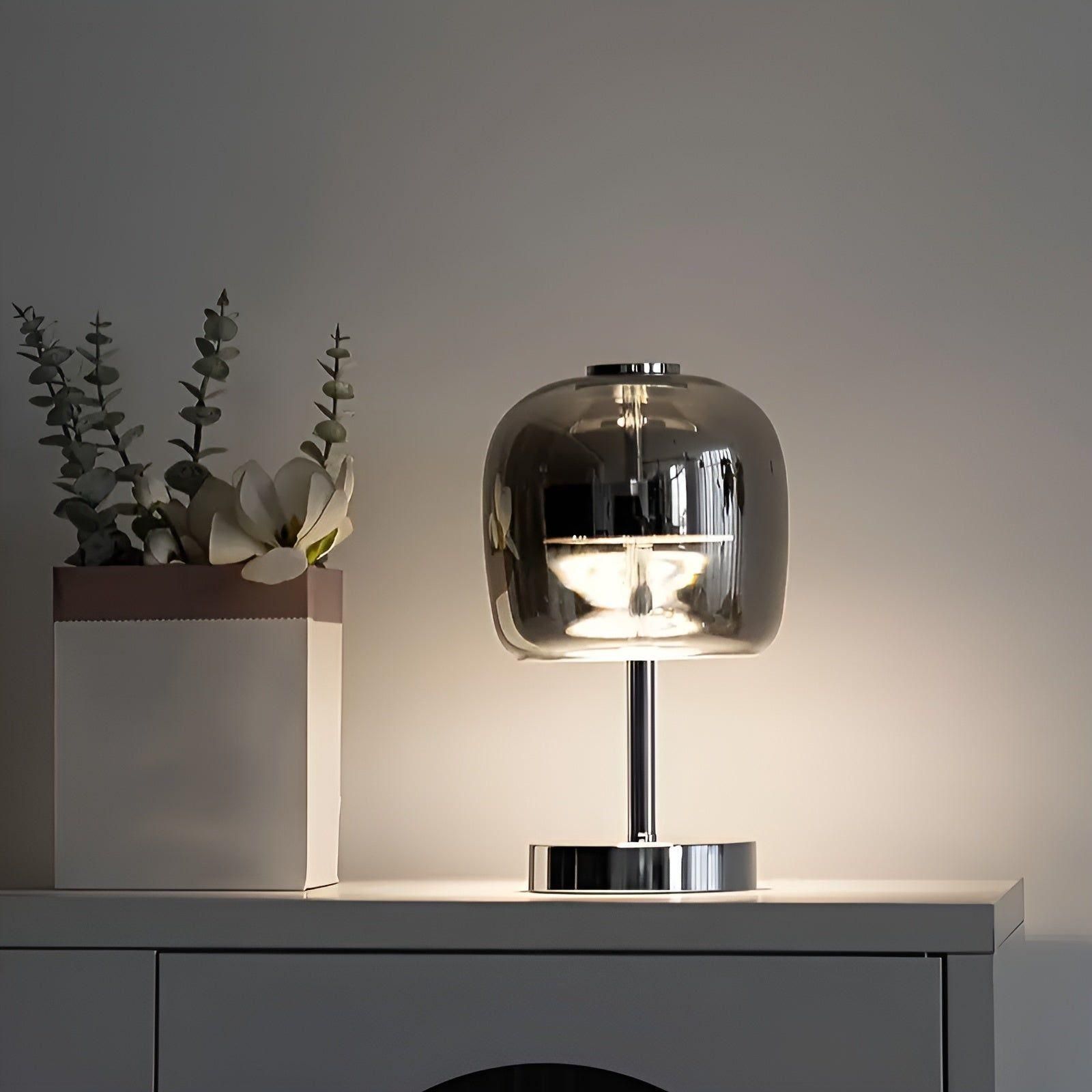 Lux Shine Lampe - Elegant Elektroplattiert Glas-Schreibtischlampe für Ambiente-Beleuchtung - Elegare