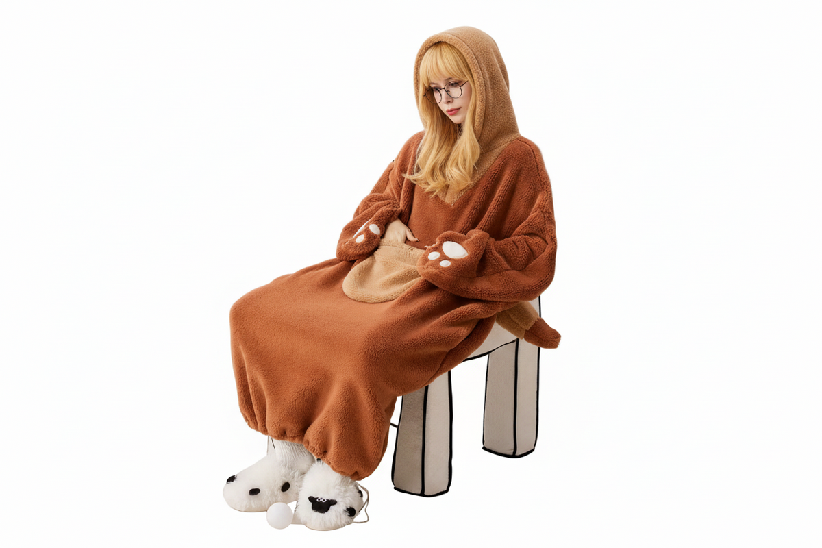 Kapuzen-Decke für Damen – Extra Warm & Kuschelig | Oversize Loungewear für Zuhause und Draußen - Decke