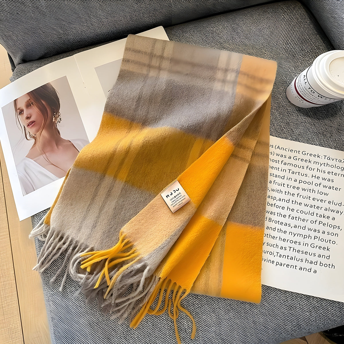 Karierter Kaschmir-Winterschal Damen 200×70 cm – Klassisches Muster Weicher Wollschal - Variante L - Damen-Schal