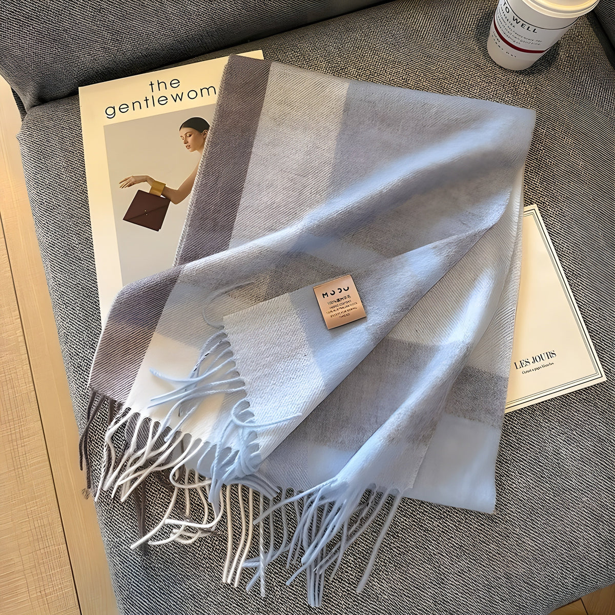 Karierter Kaschmir-Winterschal Damen 200×70 cm – Klassisches Muster Weicher Wollschal - Variante B - Damen-Schal