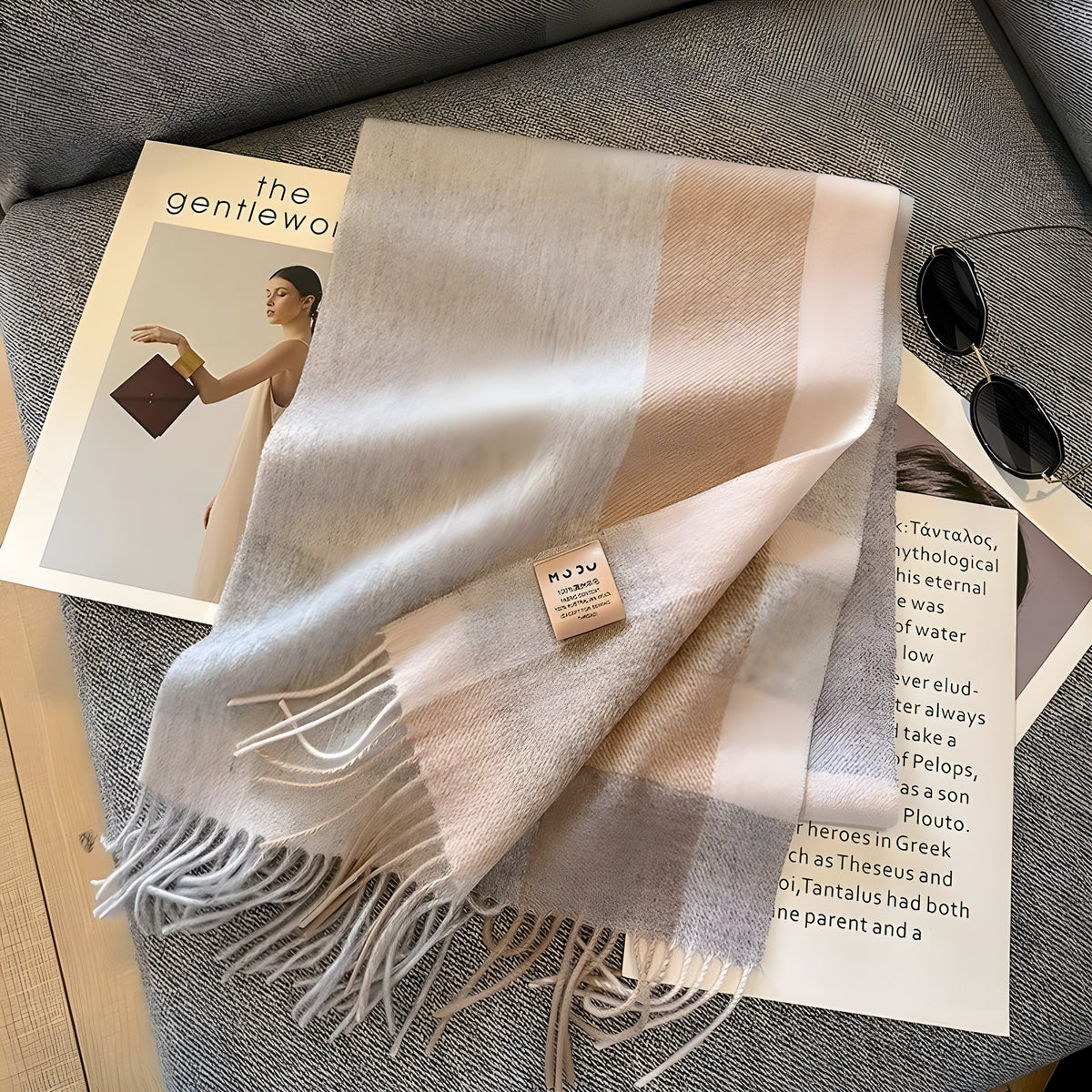 Karierter Kaschmir-Winterschal Damen 200×70 cm – Klassisches Muster Weicher Wollschal - Variante M - Damen-Schal