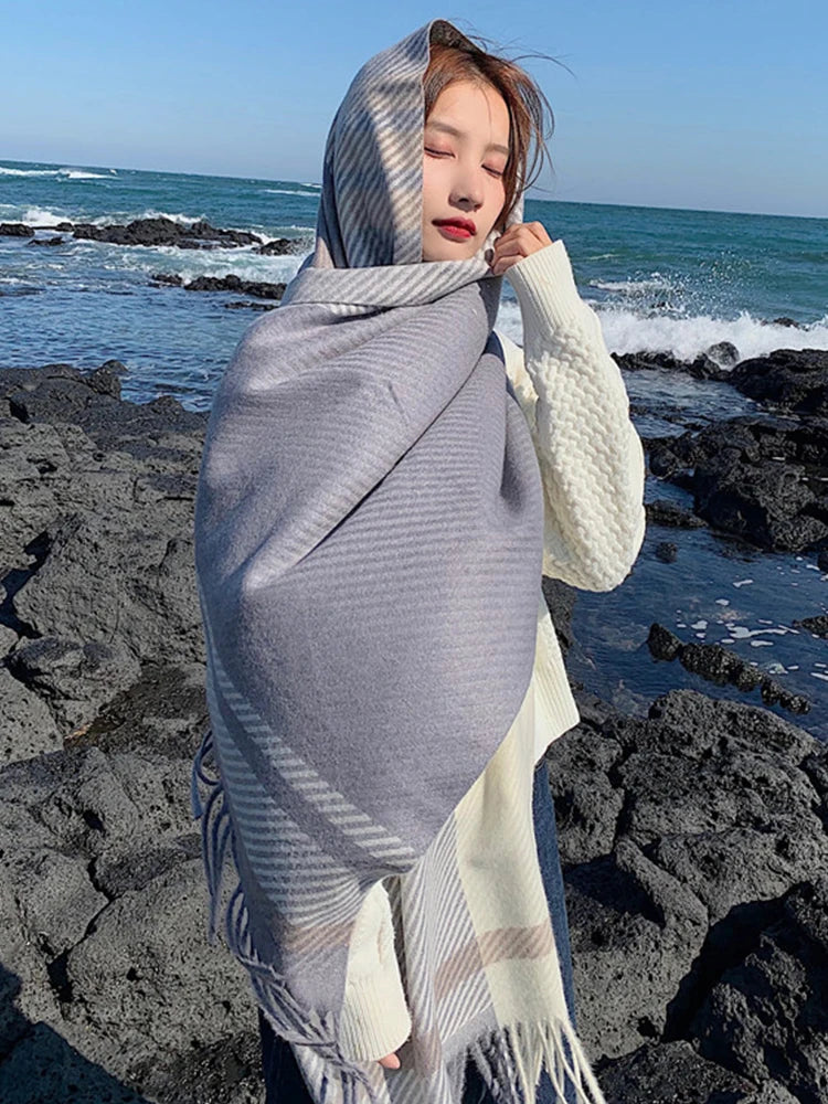 Karierter Pashmina-Schal – Warm Weich & Unisex - Schals und Tücher