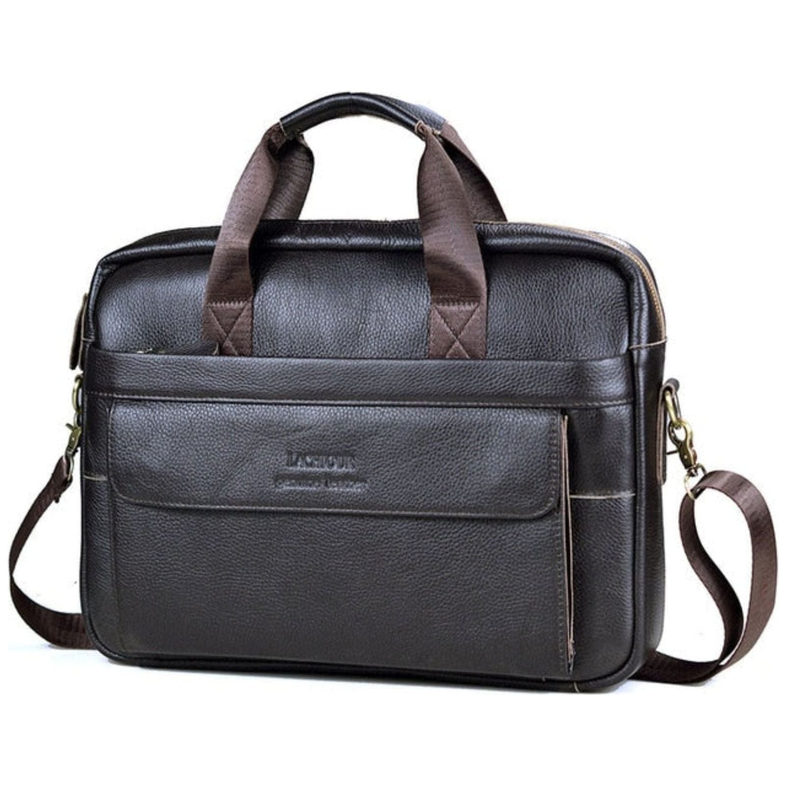 Karsten Tasche - Echtes Leder Laptop Business Reisetasche - Kaffee 28 - Handtasche