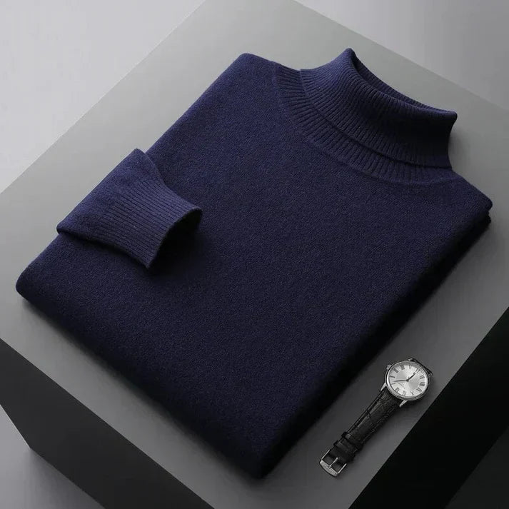 Kaschmir Rollkragenpullover Herren – Zeitlos Elegant & Warm - Dunkelblau / S - Pullover
