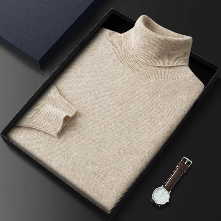 Kaschmir Rollkragenpullover Herren – Zeitlos Elegant & Warm - Beige / S - Pullover