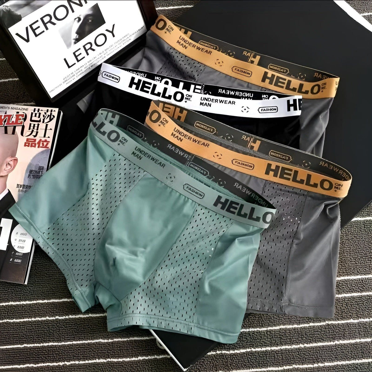Kevin Sets - Atmungsaktive Elastische Mesh Herren Boxershorts - 4pcsC / L - Herren-Set