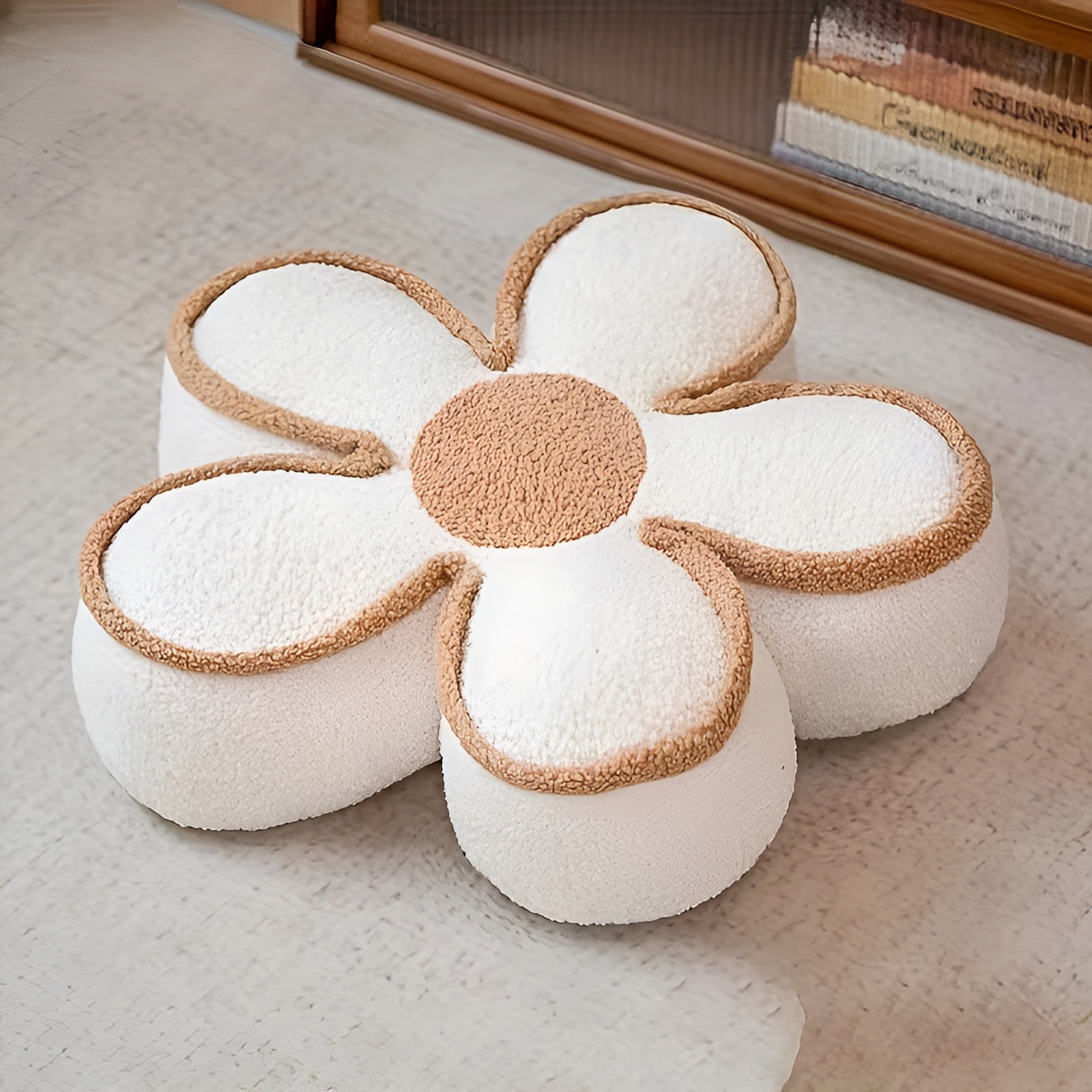 Kissen in Blumenform – Gemütlich und Stilvoll | Ideal als Wohn- und Sofadeko - Weiß - Zierkissen