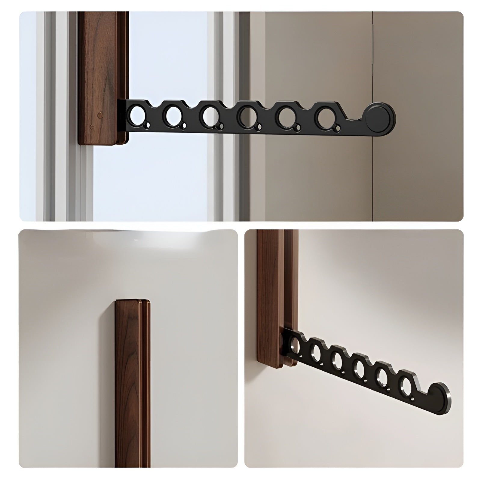 Klappbare Wandgarderobe aus Holz – Platzsparende Aufhängung | Perfekt für Kleine Räume - Wandhaken