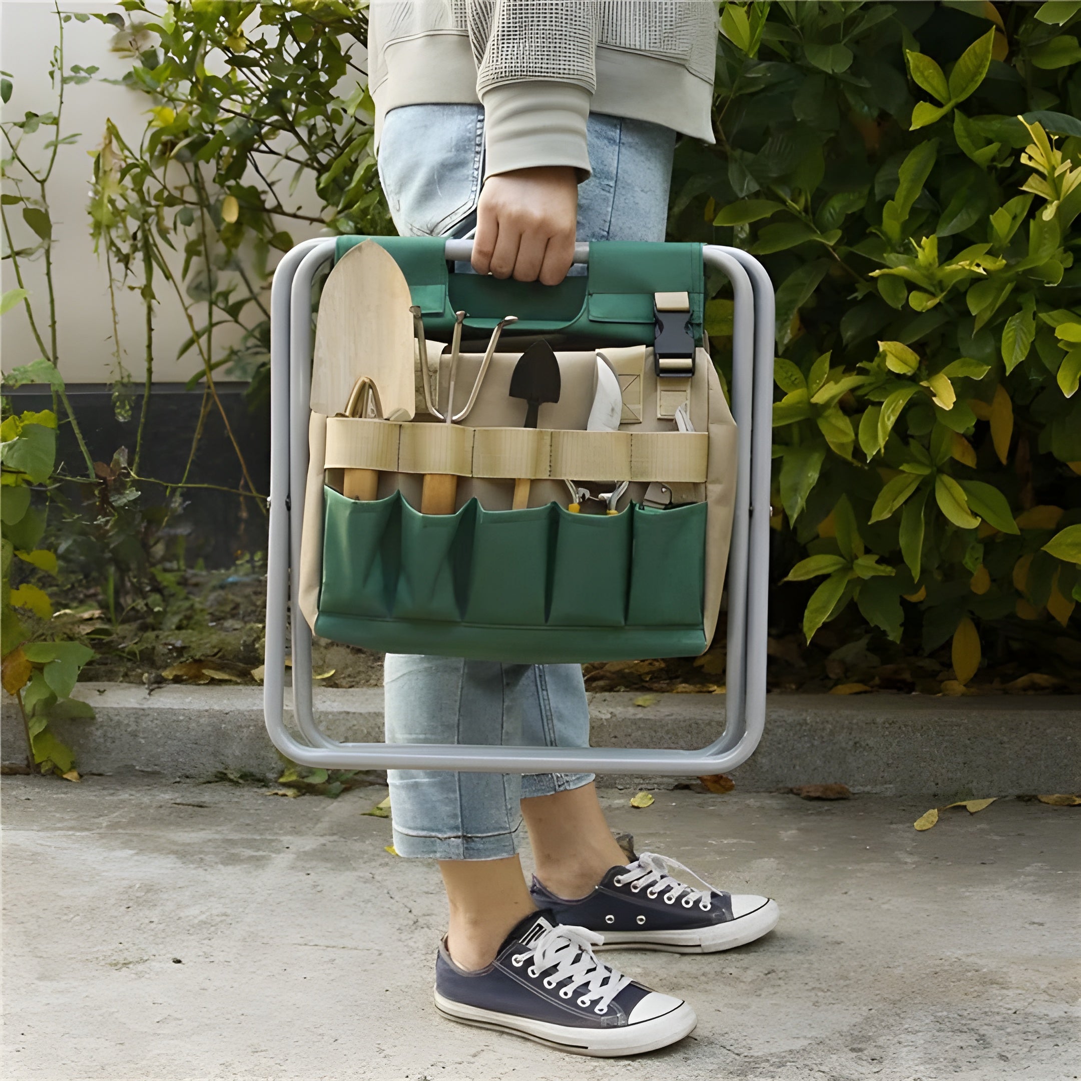 Klappbares Gartenwerkzeug-Set – Kompaktes Robustes Design | Für Haus und Garten - Klappstuhl