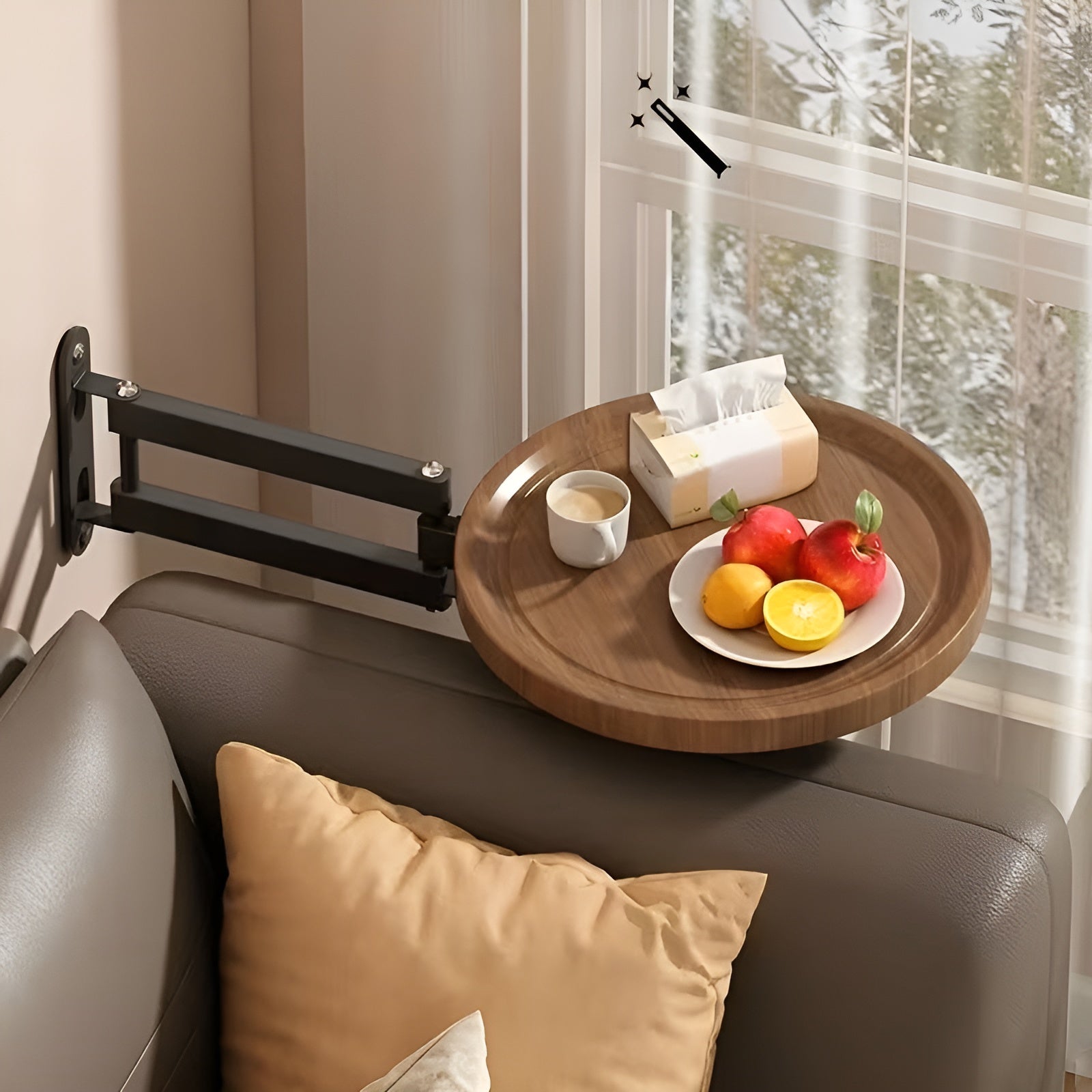 Klappbares Wandregal mit Drehfunktion – Multifunktionaler Nachttisch & Sofa-Beistelltisch für Schlafzimmer