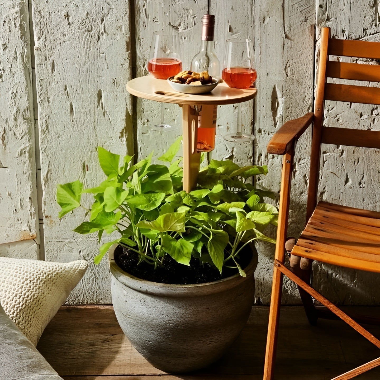 Klapptisch für Draußen – Tragbarer Weintisch für Garten & Picknick - Klapptisch