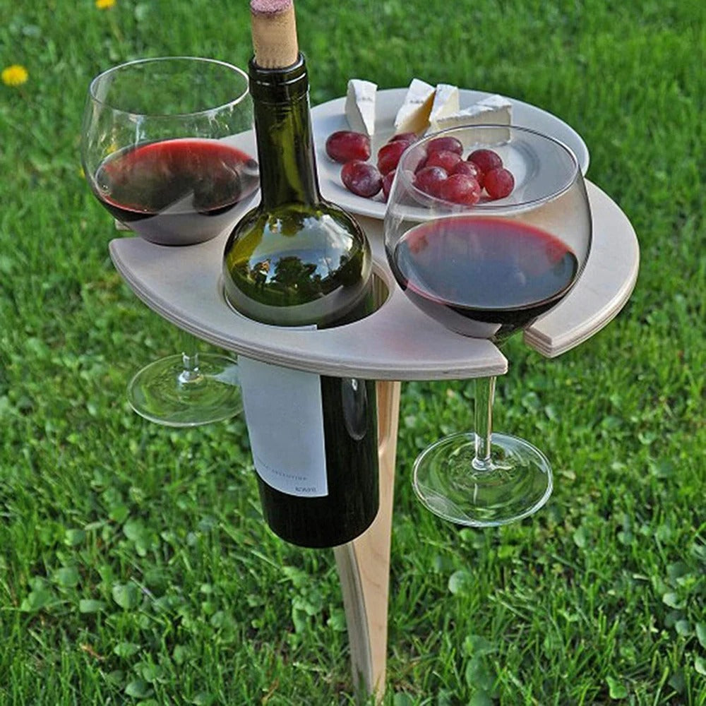 Klapptisch für Draußen – Tragbarer Weintisch für Garten & Picknick - Klapptisch