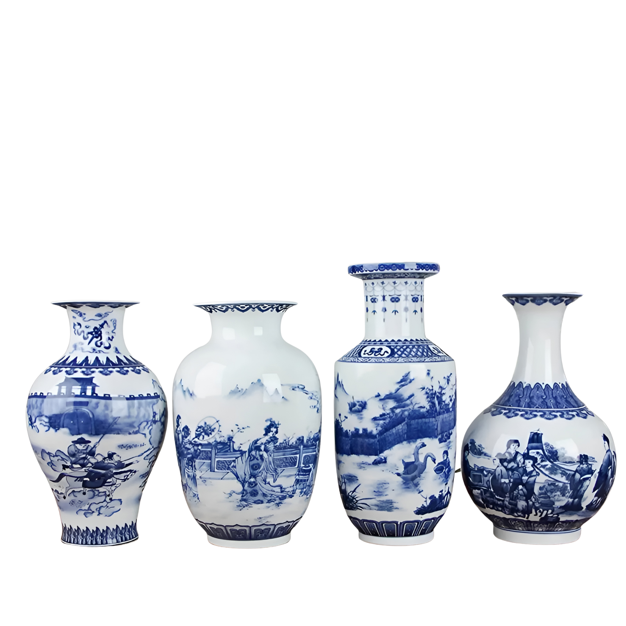Klassische blau-weiße Keramikvase im China-Stil – Antikes Design für stilvolle Wohnakzente - Vase