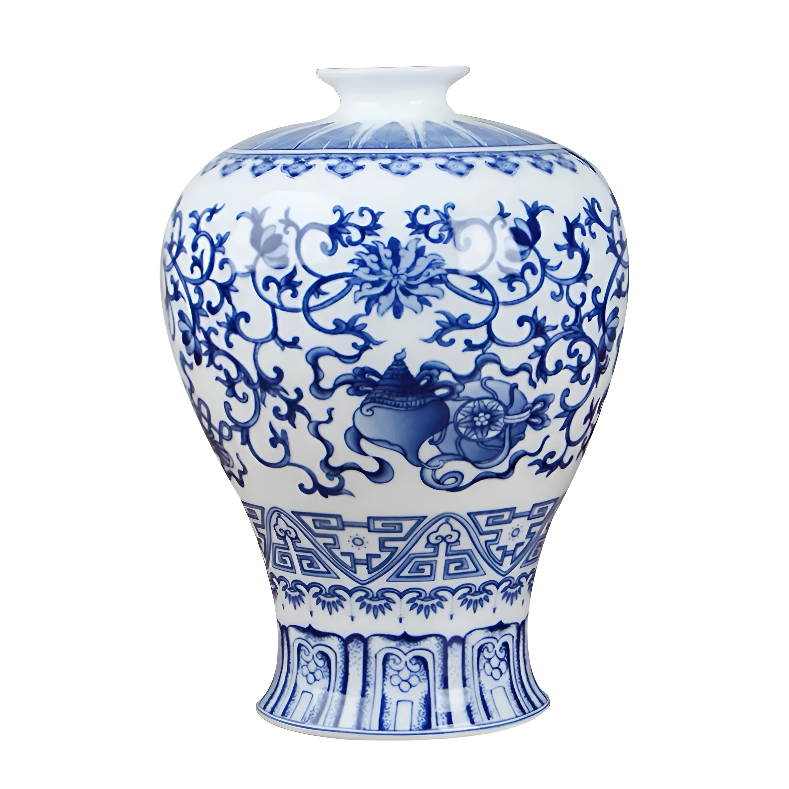 Klassische blau-weiße Keramikvase im China-Stil – Antikes Design für stilvolle Wohnakzente - C - Vase