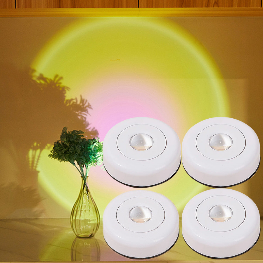 Kompakte Sonnenuntergang-Lampe mit flexibler Montage - Helles Sonnenlicht / 4 x Lampen - Dekorationsleuchte