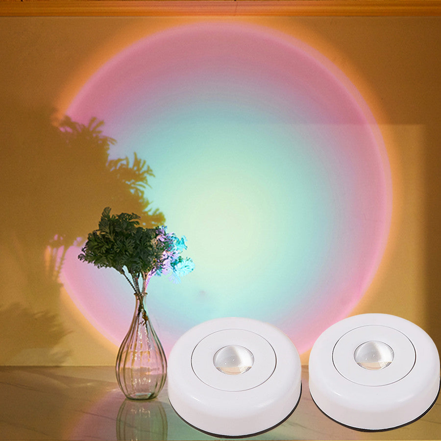 Kompakte Sonnenuntergang-Lampe mit flexibler Montage - Regenbogenton / 2 x Lampen - Dekorationsleuchte