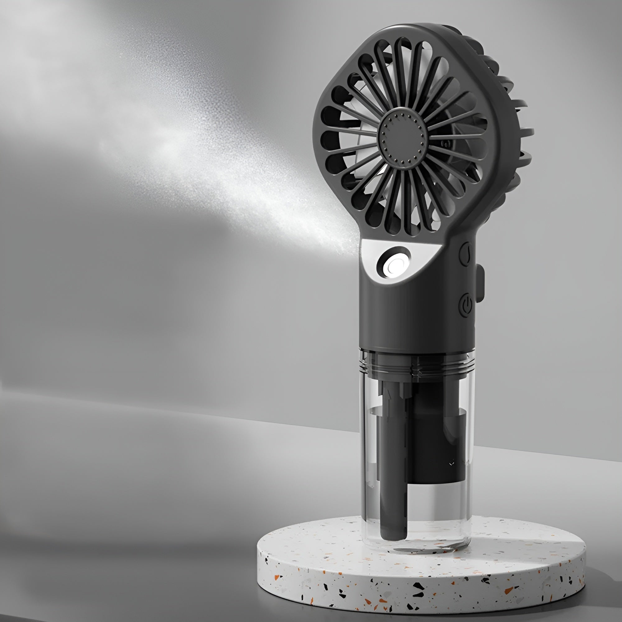 Kompakter Handventilator mit Sprühfunktion – USB-aufladbarer Mini-Ventilator mit Wassertank und 4