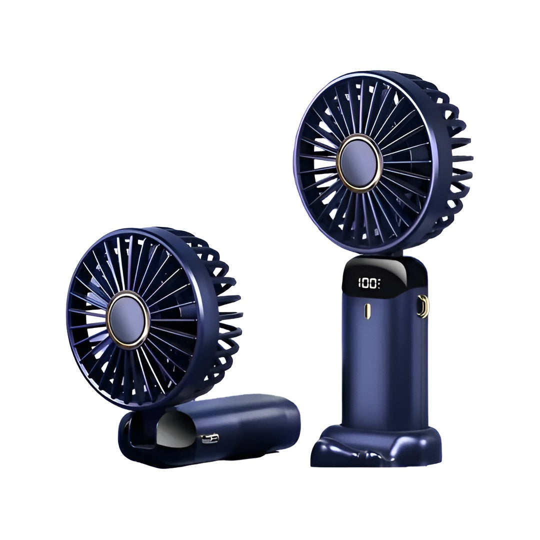 Kompakter Usb Handventilator – Tragbarer Mini-ventilator MIT Led-anzeige 5 Geschwindigkeitsstufen Und Klappbarem Design