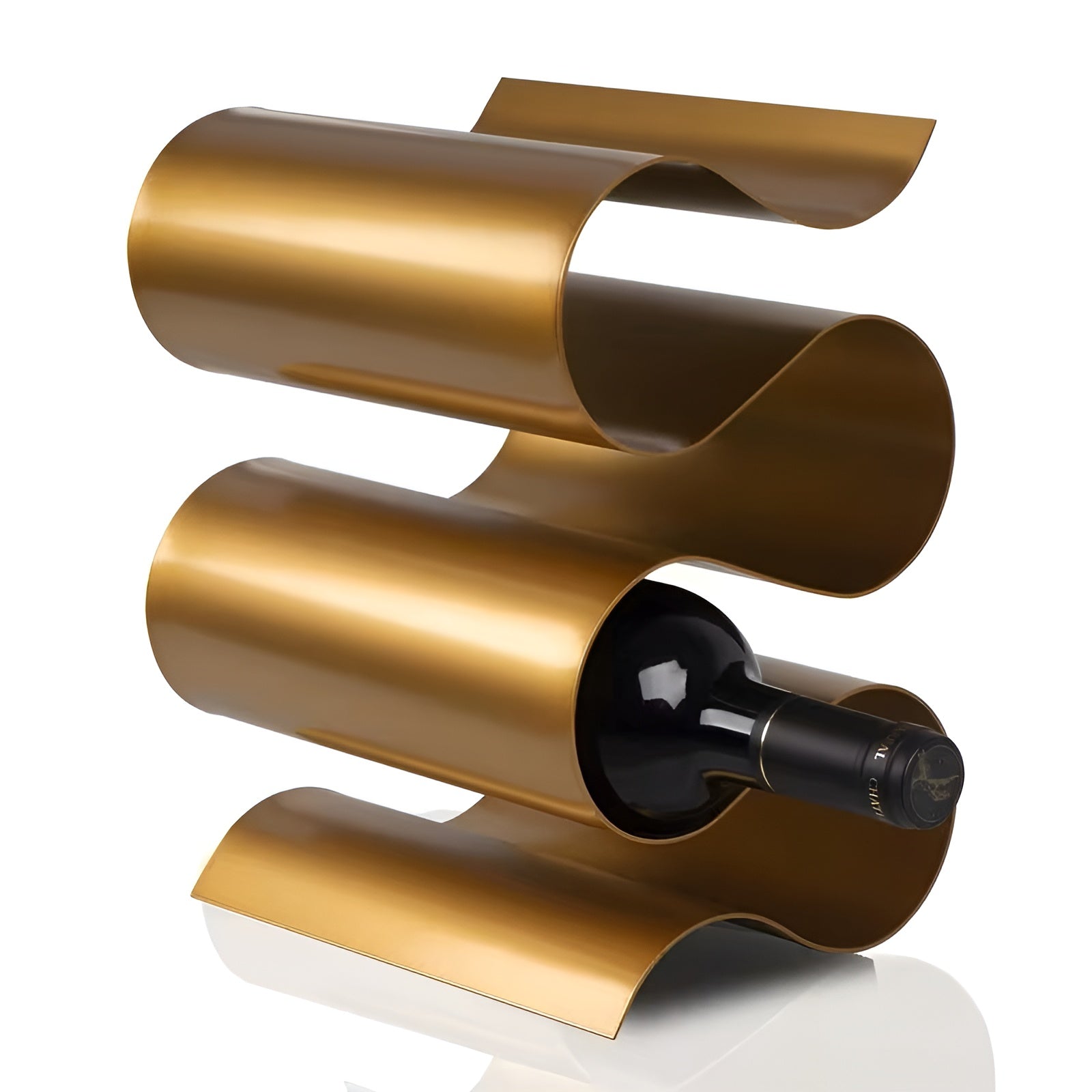 Kompaktes Metall Weinregal – Stapelbar und Stabil | Perfekt für Küche Bar und Arbeitsfläche - Gold - Weinregal