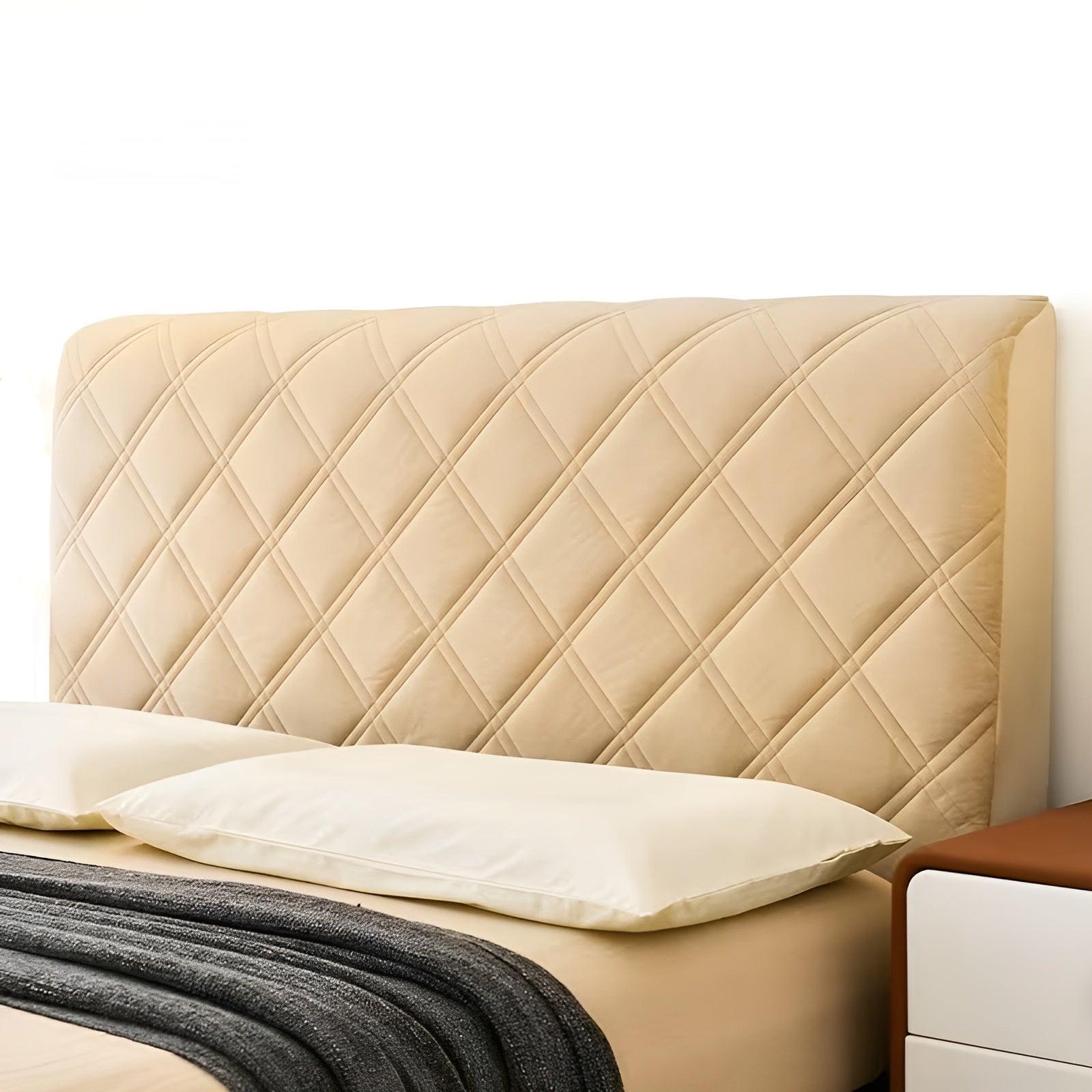 Kopfteilbezug Gesteppt – Premium Polsterung für Mehr Komfort | Dekorativ & Schützend - Khaki / 120*70cm/47.2*27.5in