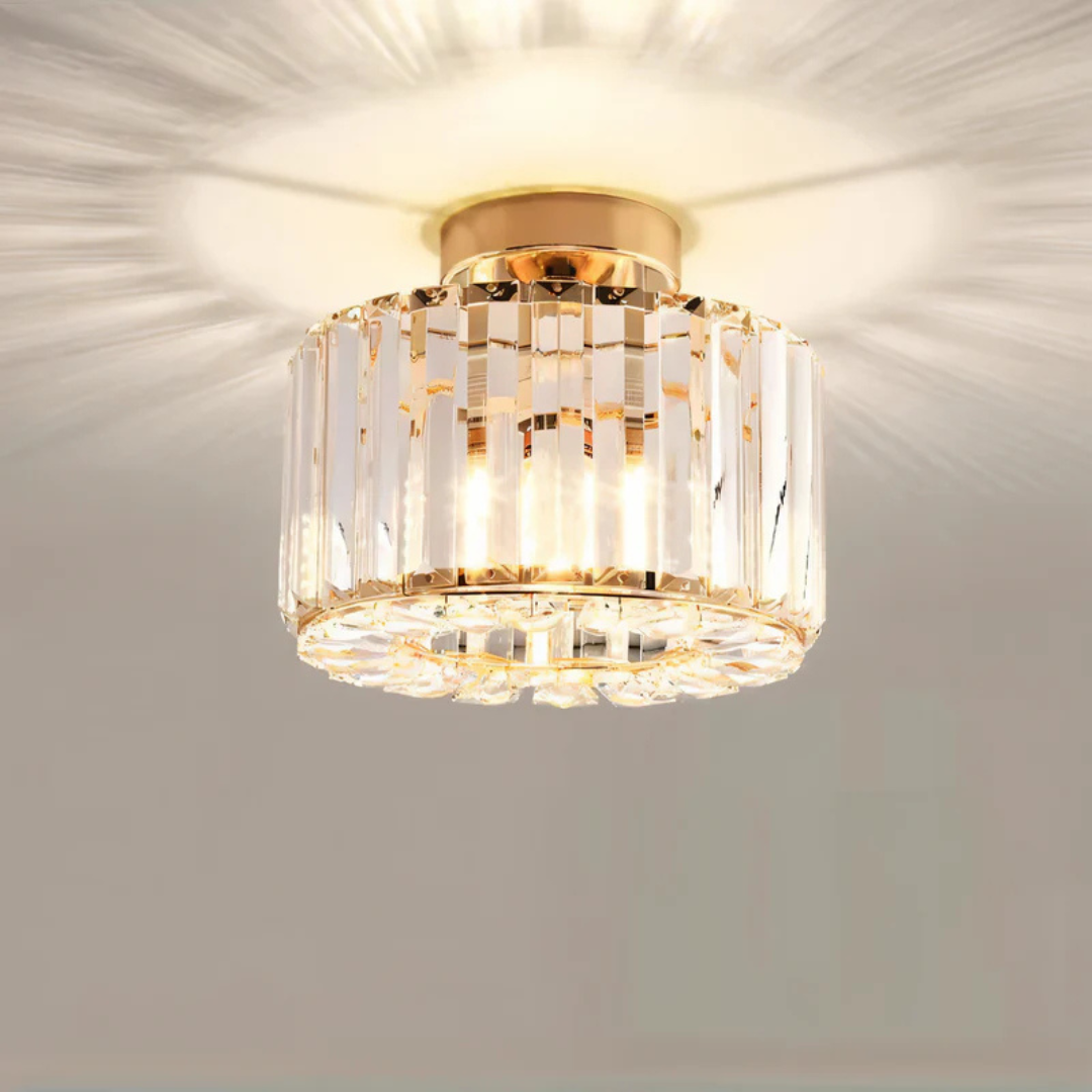 Kristall-Deckenleuchte mit modernem Design für Wohnzimmer und Schlafzimmer - Gold - Deckenleuchte