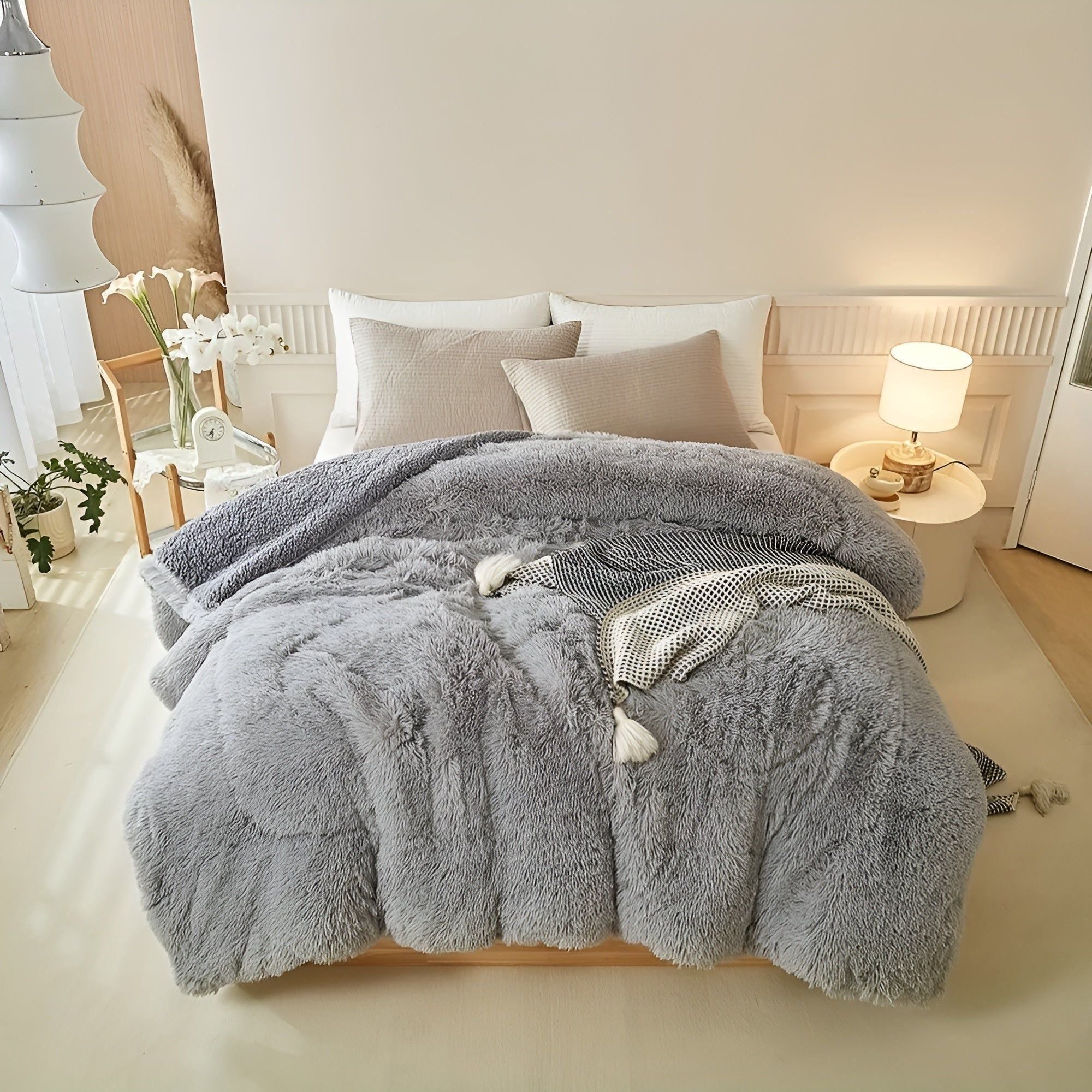 Kuscheldecke aus Plüsch – Dick Warm und Bunt | Perfekt für Sofa oder Bett - Saisonale Dekoration