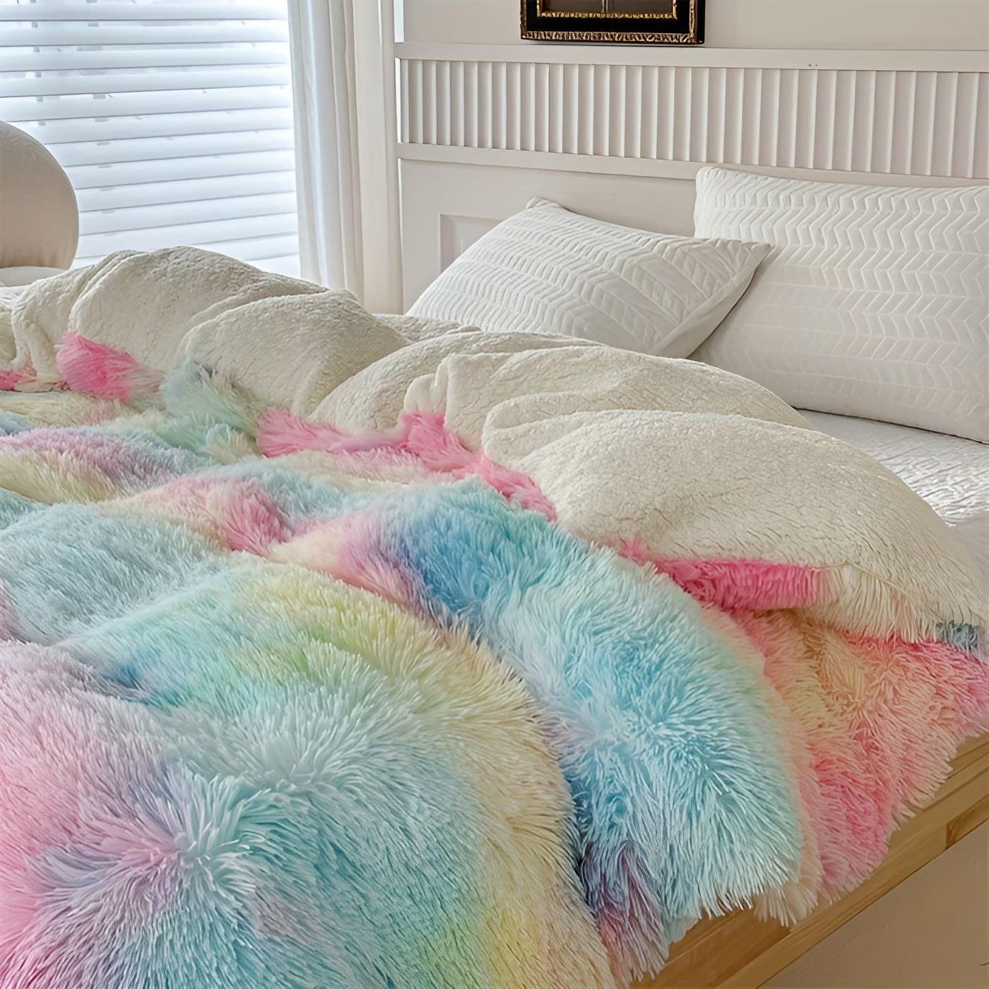 Kuscheldecke aus Plüsch – Dick Warm und Bunt | Perfekt für Sofa oder Bett - Saisonale Dekoration