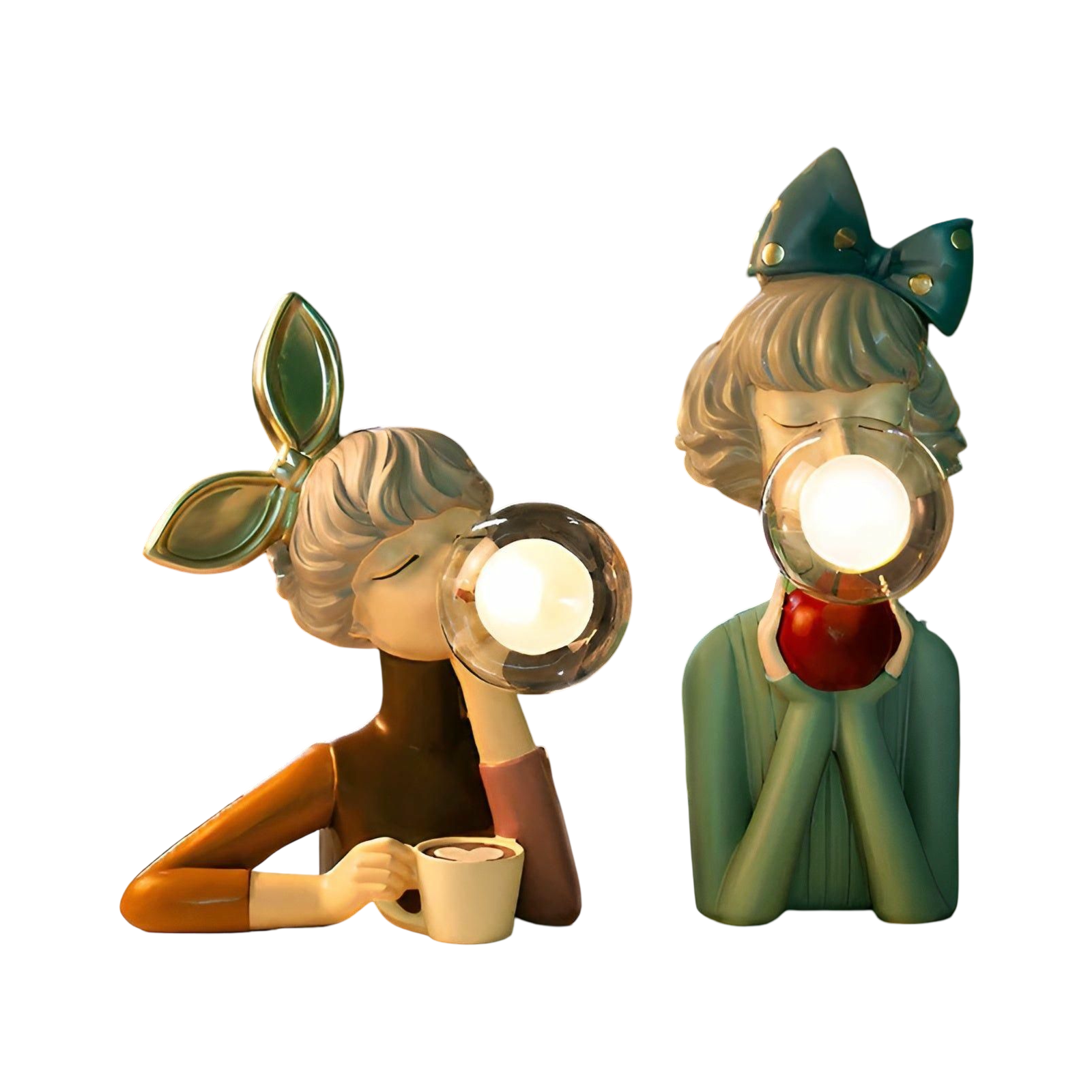 Nachtlicht mit Blaseneffekt – USB Bubble Girl Ornament Tischlampe für gemütliches Zuhause