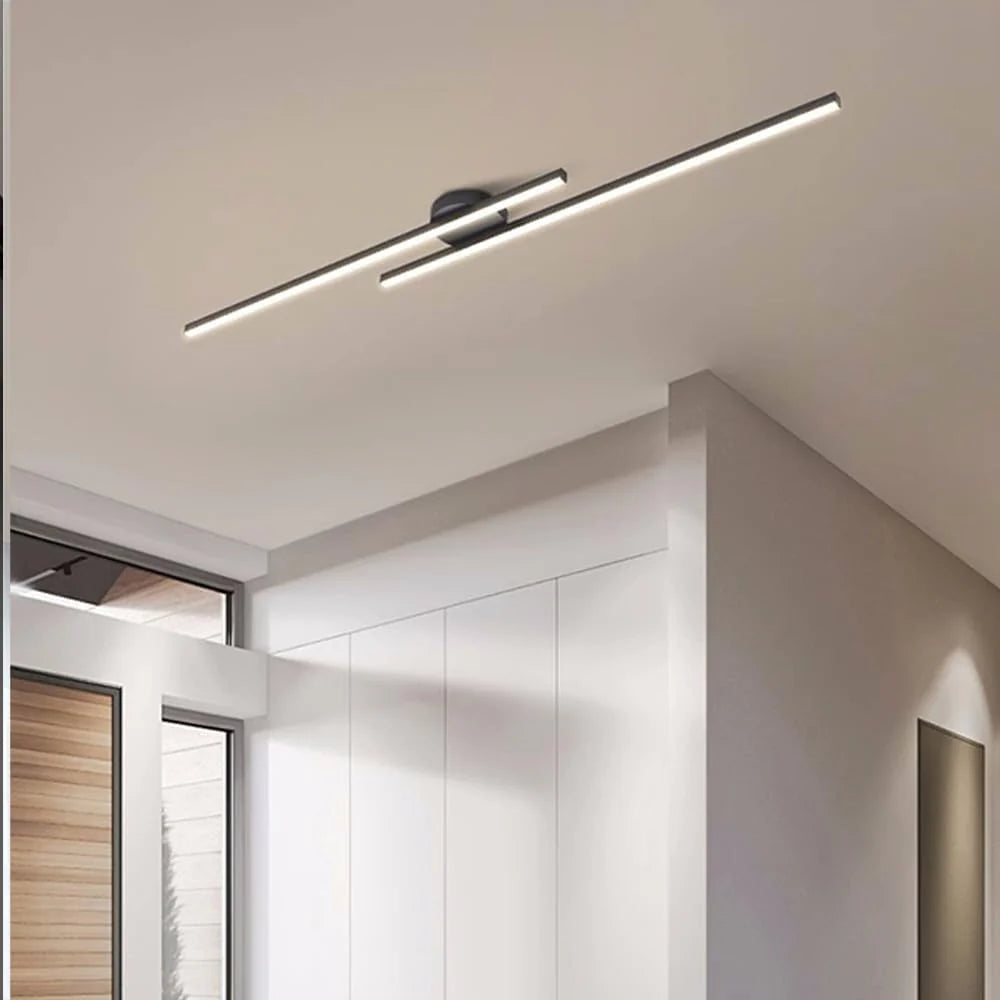 Längliche LED-Deckenleuchte Aluminium dimmbar 60 cm 90 cm 120 cm - Deckenleuchte