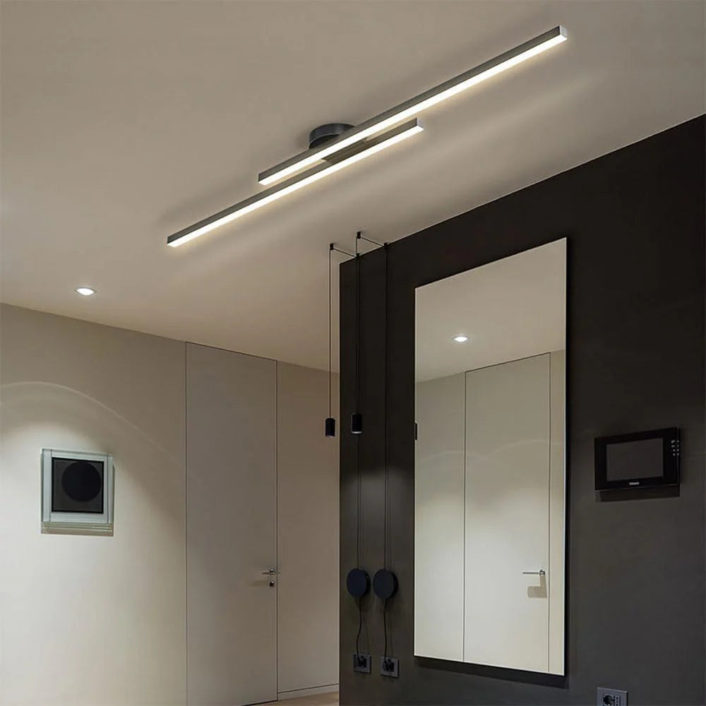 Längliche LED-Deckenleuchte Aluminium dimmbar 60 cm 90 cm 120 cm - Deckenleuchte