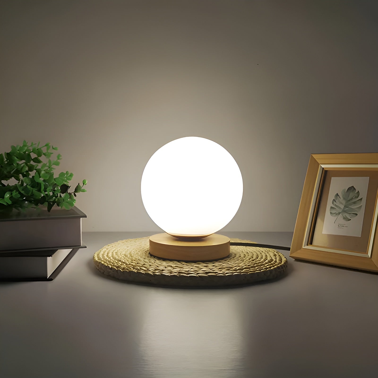 CharmingGlow Light – Lässige Holz-Glas-Tischleuchte