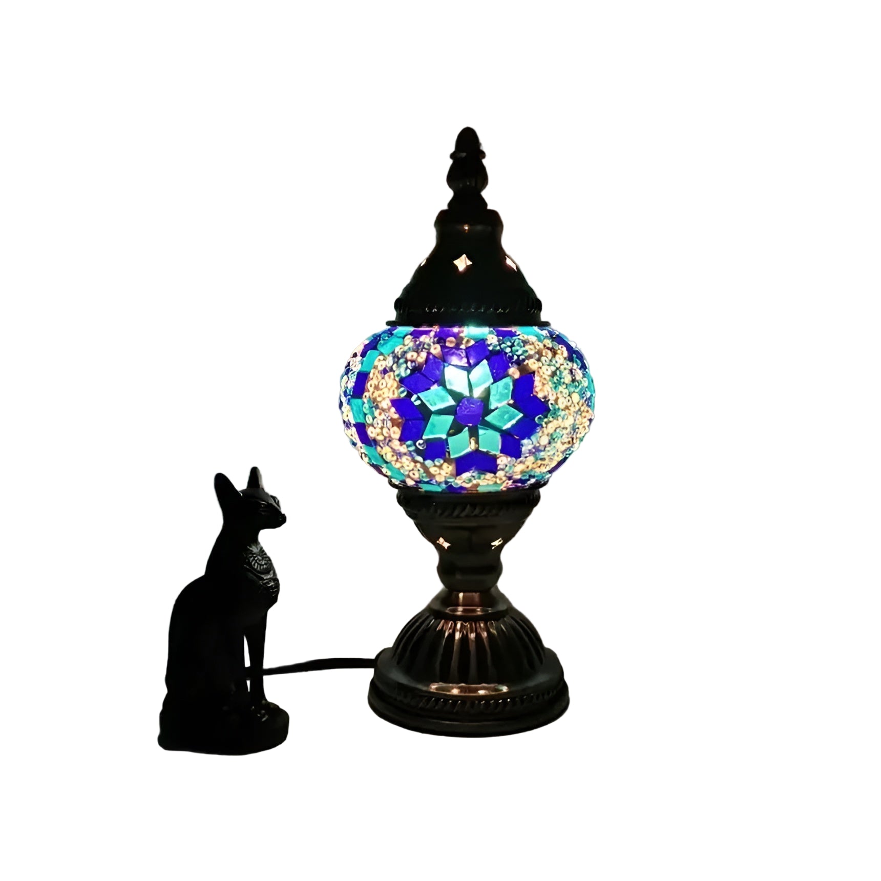 Vintage-Kunst-Mosaik-Tischlampe – Deco Handgefertigte Lamparas De Mesa Mosaikglas-Nachttischlampe Lamparas Con Mozaïek Nachtlicht