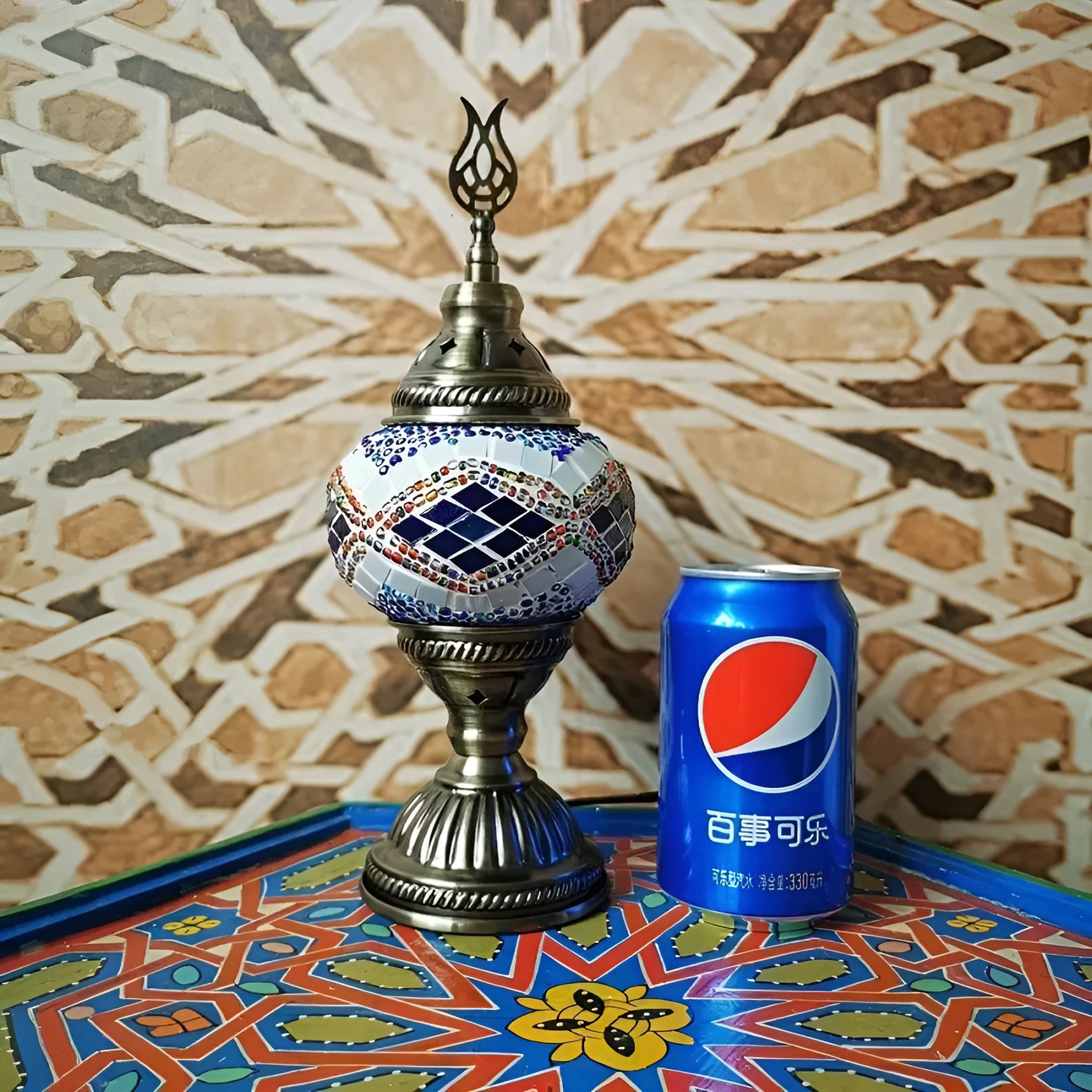 Vintage-Kunst-Mosaik-Tischlampe – Deco Handgefertigte Lamparas De Mesa Mosaikglas-Nachttischlampe Lamparas Con Mozaïek Nachtlicht