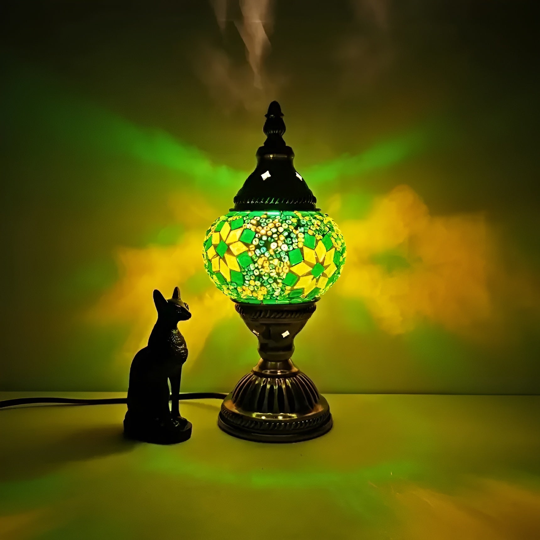 Vintage-Kunst-Mosaik-Tischlampe – Deco Handgefertigte Lamparas De Mesa Mosaikglas-Nachttischlampe Lamparas Con Mozaïek Nachtlicht