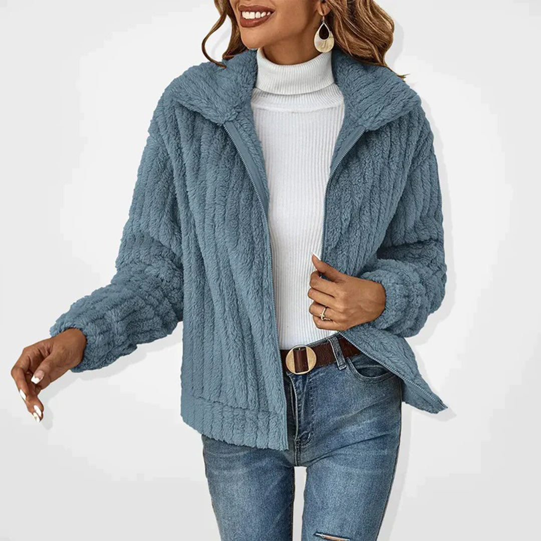 Langer Fleece-Cardigan für Damen – Warm & Elegant - Marineblau / S - Cardigan