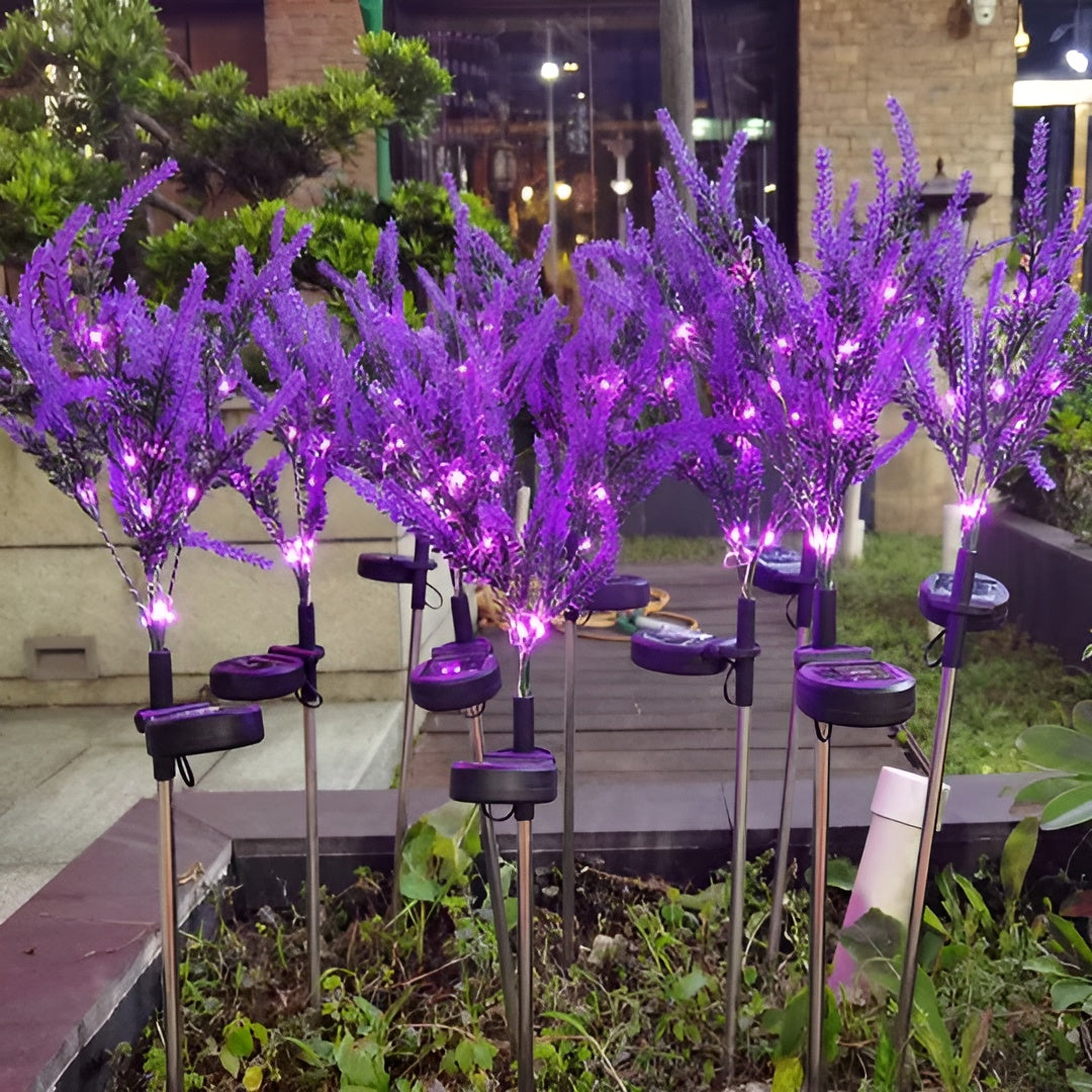 Led Blumenlampe Aus Edelstahl – Solarbetriebene Wasserdichte Gartenleuchte Für Gärten Terrassen Und Wege - Violettes