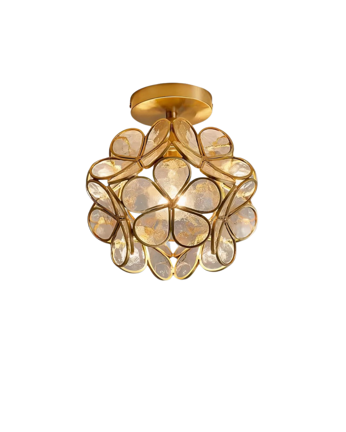 LED-Deckenleuchte mit Blumendesign aus Acryl und Gold – 20 cm - Transparent - Deckenleuchte