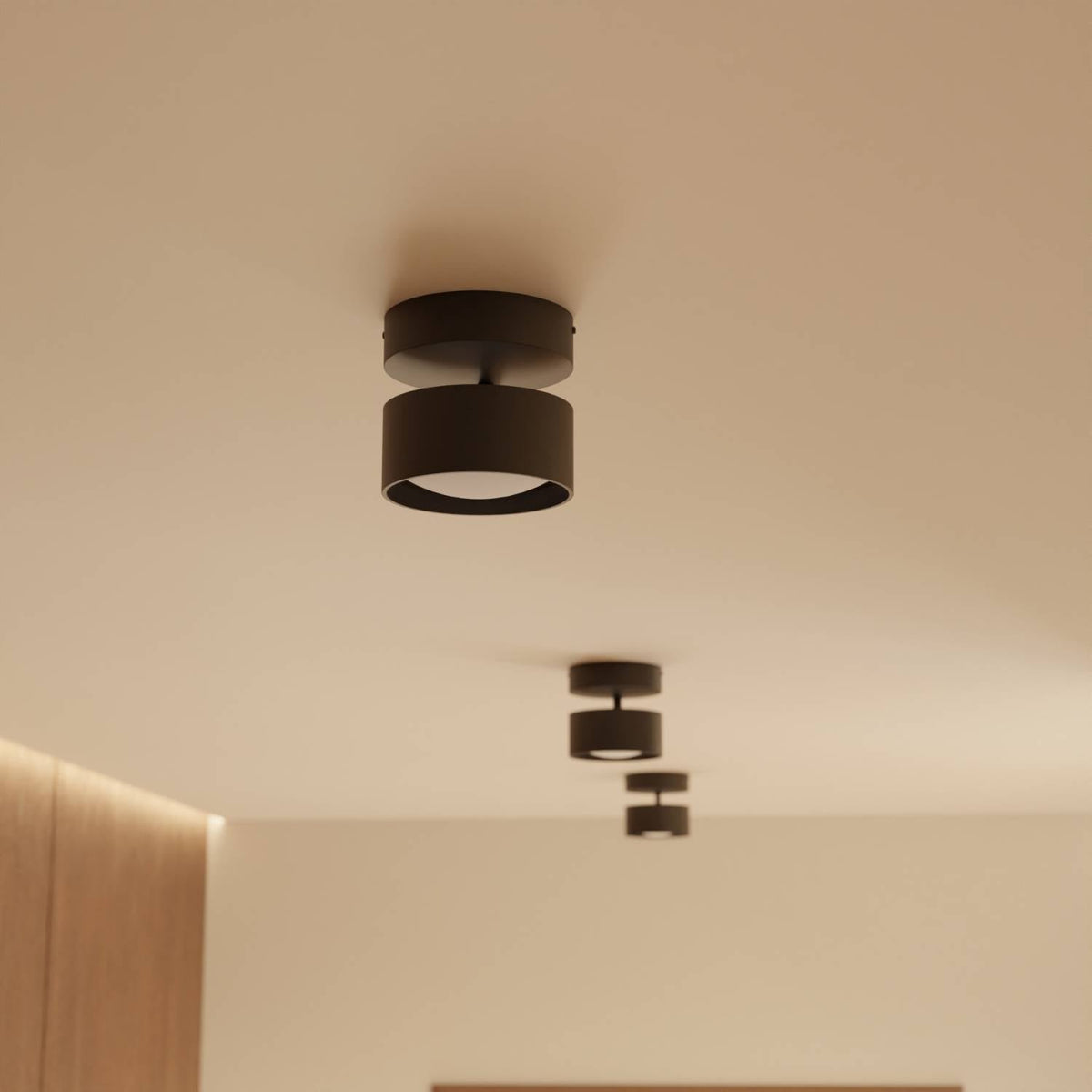 LED Deckenleuchte Zylinder Up-Down-Light Aluminium Schwarz - Schwarz - Deckenleuchten