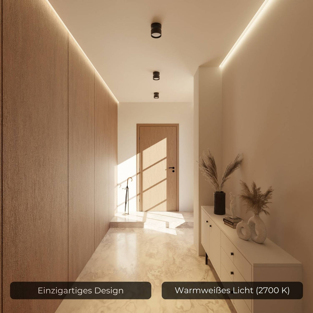 LED Deckenleuchte Zylinder Up-Down-Light Aluminium Schwarz - Deckenleuchten