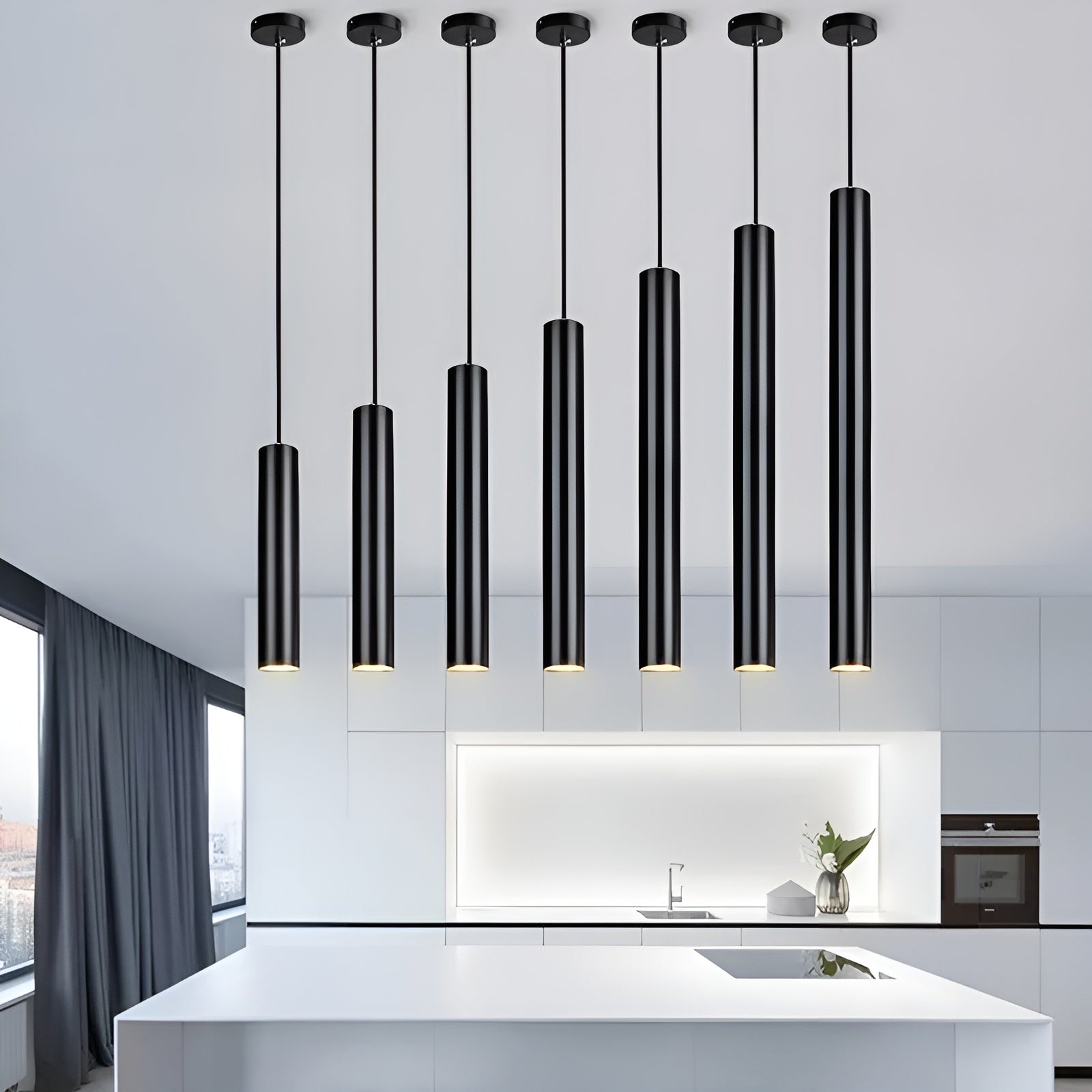LED Hängeleuchte – Schlankes Röhrendesign | Perfekt für Küche Esszimmer & Theke - Pendelleuchte