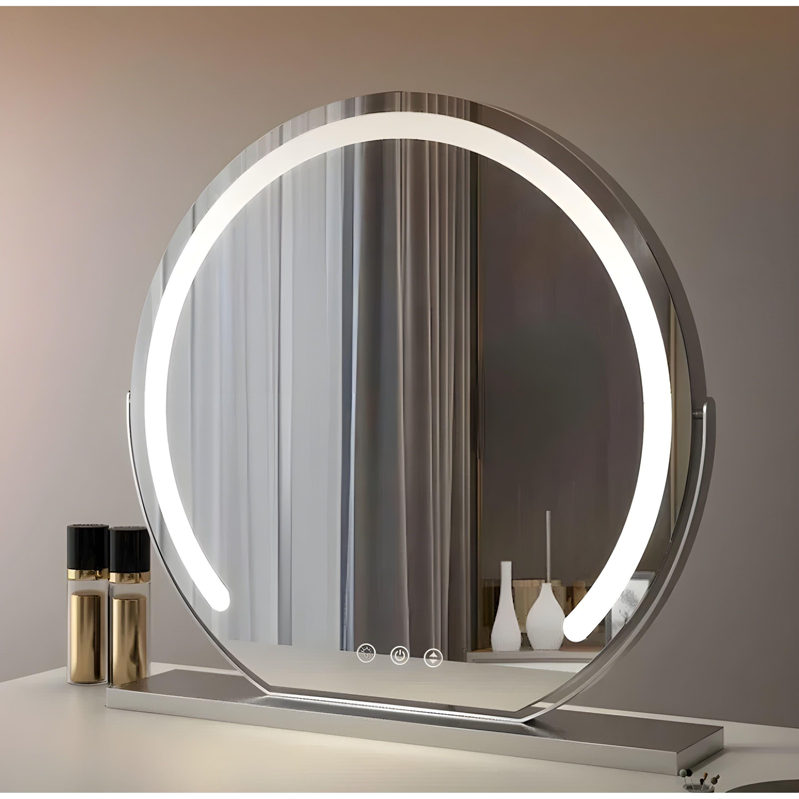 LED-Kosmetikspiegel – Dimmbares Licht für Schlafzimmer & Schminktisch - Grau / 30cm - Spiegel