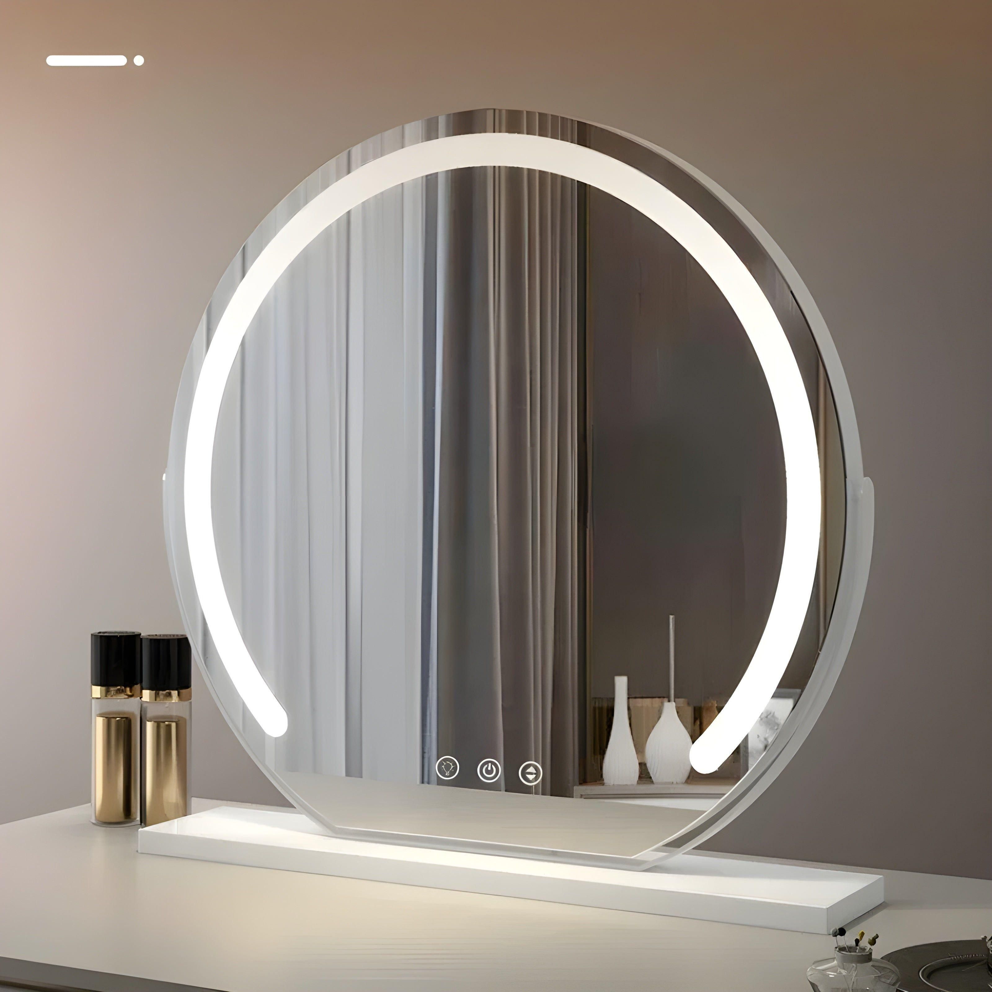 LED-Kosmetikspiegel – Dimmbares Licht für Schlafzimmer & Schminktisch - Grauweiß / 30cm - Spiegel