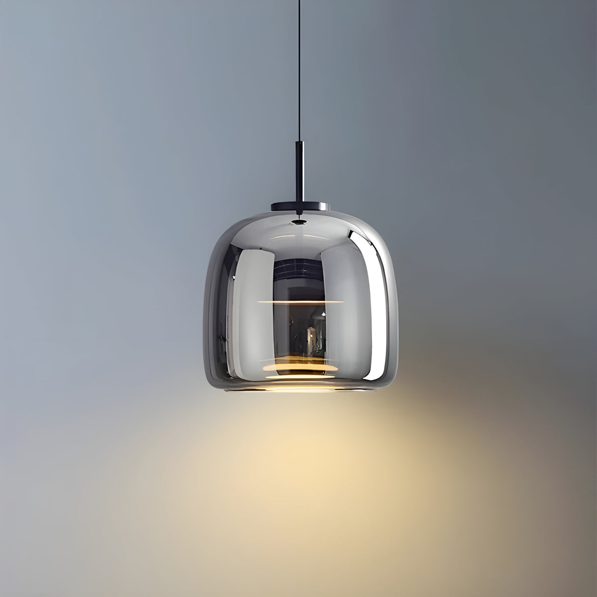 LED-Pendelleuchte Glas – Retro-Design mit Warmem Licht für Esszimmer & Küche - Rauchgrau / 26cm / Warmes Weiß